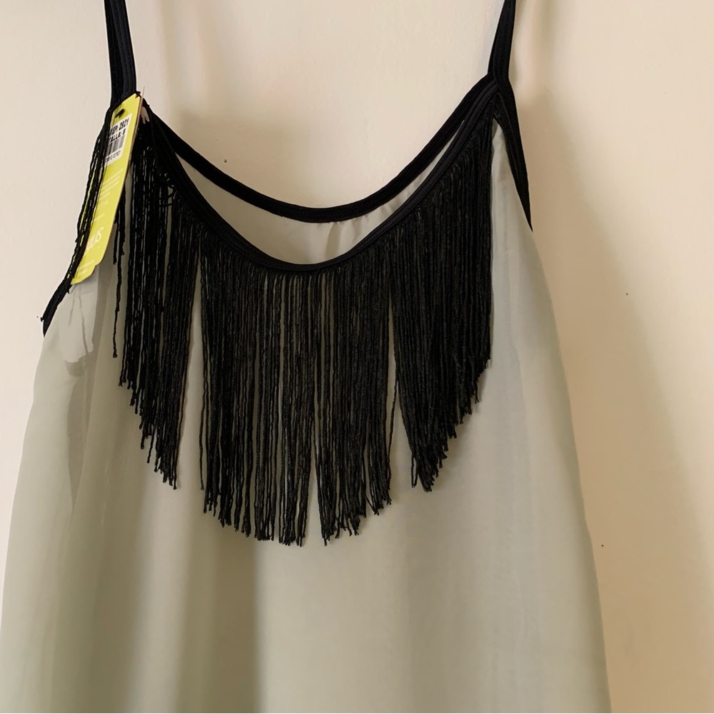 IRGUS.  Sheer beach coverup. Light‎ pale green. Nice native trim on the s…